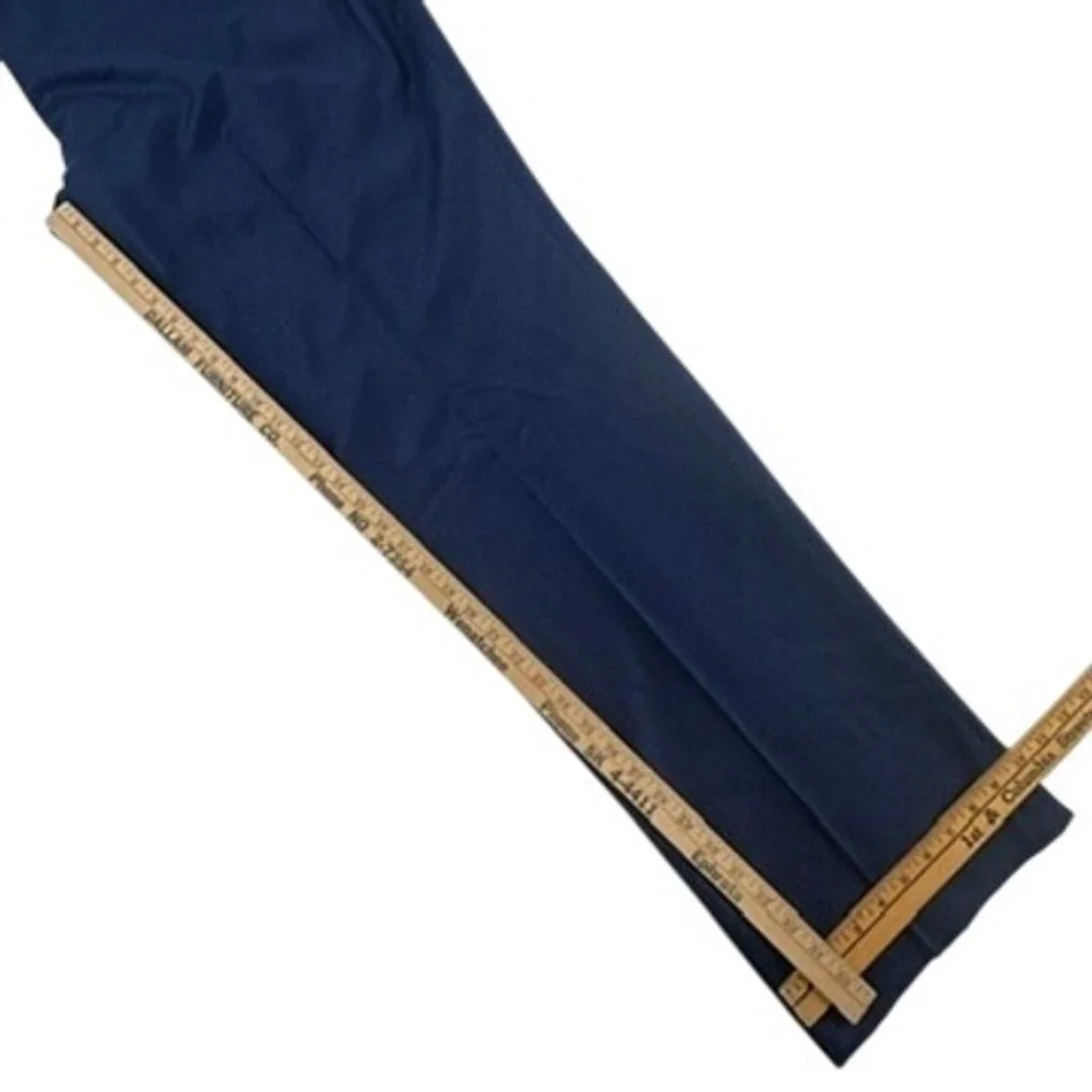 Paul Fredrick Mens 50‎ Dress Pants Blue Wool Pleated Solid Trousers Unhemmed NWT
